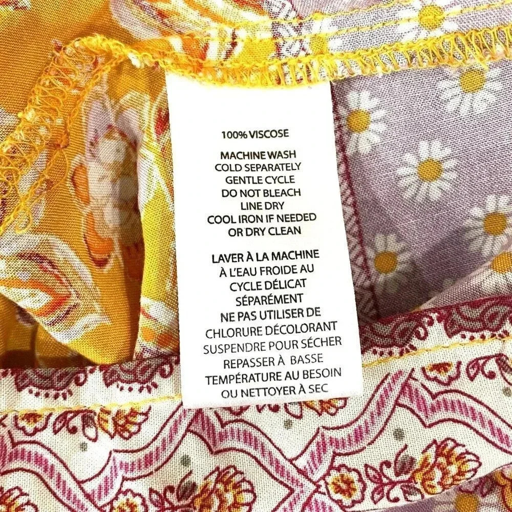 BEACH LUNCH LOUNGE Women Sleeveless Pullover Orange Floral Shirt Petite Small - Picture 8 of 9